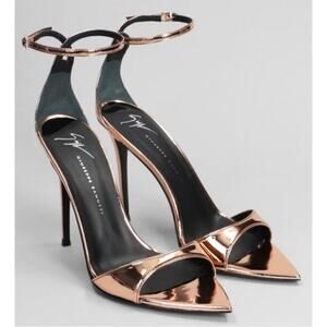 Giuseppe Zanotti Intriigo Strap Sandals In Gold Leather In Copper Size 39.5